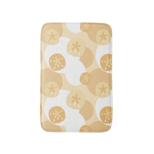 Tapis De Bain Sable Dollar Côtier Imprimer Beige Blanc Motif (Devant (Vertical))