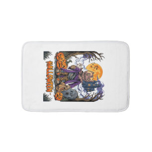 Tapis De Bain Sac de bonbons épouvantail d'Halloween Citrouilles
