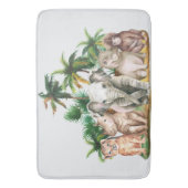 Tapis De Bain Safari Animaux Palmiers (devant Vertical)