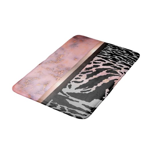 Tapis De Bain Safari de tigres rose marbre (Angle)