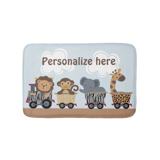 Tapis De Bain Safari Jungle Train animal enfant (Devant)