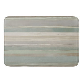 Tapis De Bain Sage Green Dusty Blue Taupe Grey Farmhouse Stripe