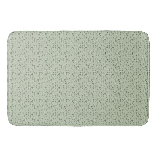 Tapis De Bain Sage Green Floral Pattern  (Devant)