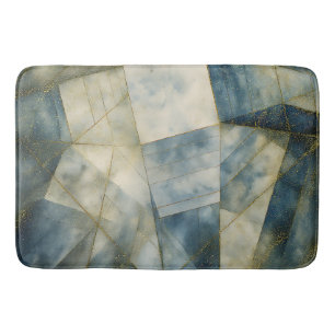 Tapis De Bain Sage Olive Green Or Géométrique Abstrait naturel