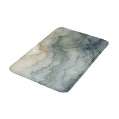 Tapis De Bain Sage Vert Dusty Bleu Beige Vagues Abstraites (Angle)