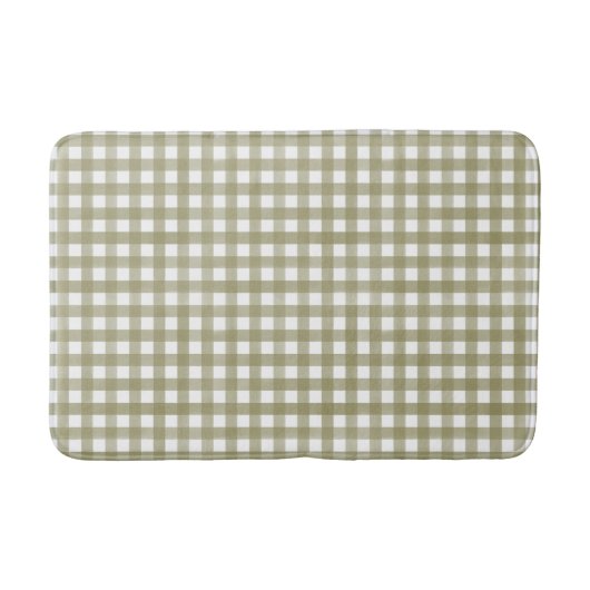 Tapis De Bain Sage Vert En vichy Plaid Motif (Devant)