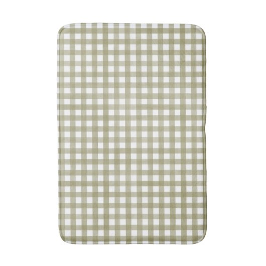 Tapis De Bain Sage Vert En vichy Plaid Motif (Devant (Vertical))