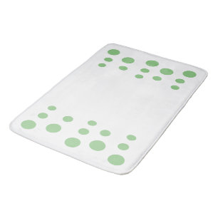 Tapis De Bain Sage Vert et blanc Bulles modernes Points