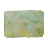 Tapis De Bain Sage Vert & Or Aquarelle Wave Stripes (Devant)
