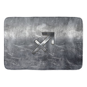 Tapis De Bain Sagittarius Zodiac Grunge en acier déprimé