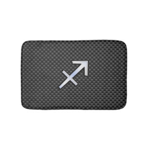 Tapis De Bain Sagittarius Zodiac Sign Carbon Fiber Print