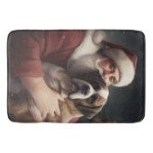 Tapis De Bain Saint Bernard avec le Père Noël Festif Noël (Devant)