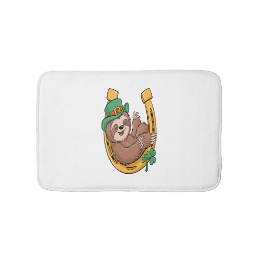 Tapis De Bain Saint Patrick's Day Sloth Horseshoe Lucky (Devant)