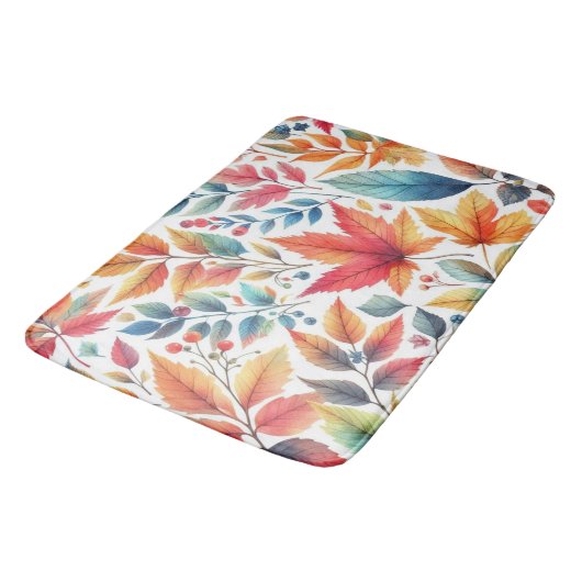Tapis De Bain Saison Automne Motif Feuilles Automne (Angle)