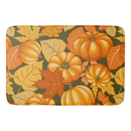 Tapis De Bain Saison d'automne Halloween Citrouille Motif (Devant)