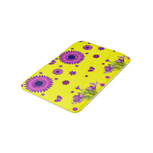 Tapis De Bain Salle de bain avec baignoire de douche violet et j