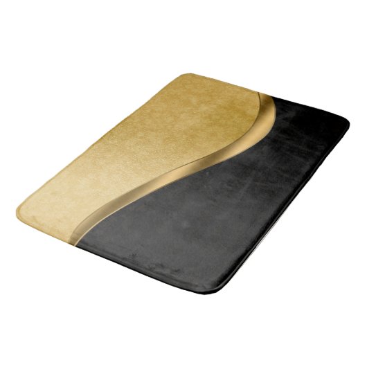 Tapis De Bain Salle de bain Noir et Or Grand (Angle)