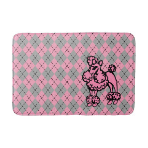 Tapis De Bain Salle de bain Retro Pink Poodroom Rug Bain Mat