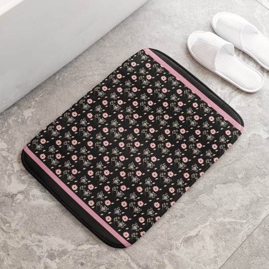 Tapis De Bain Salle de bain rose floral
