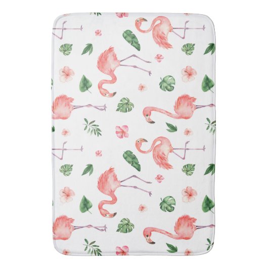 Tapis De Bain Salle de bain Tropical Pink Flamingo (devant Vertical)