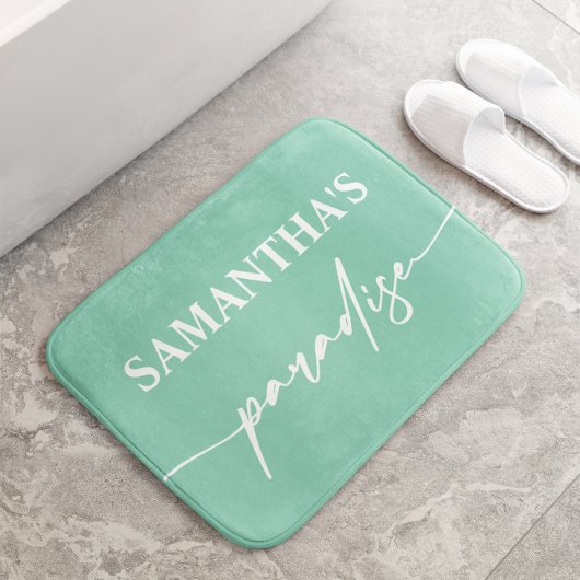 Tapis De Bain Salle de bain verte à la menthe
