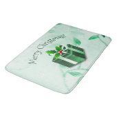 Tapis De Bain Salon de bain cadeau de Noël vert (Angle)
