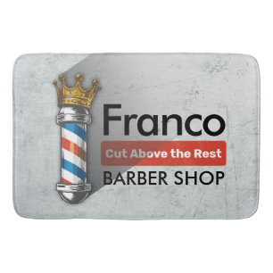 Tapis De Bain Salon de coiffure Barber Hair Shop King Crown Barb