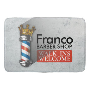 Tapis De Bain Salon de coiffure Barber Hair Shop King Crown Mât