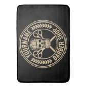 Tapis De Bain Salon de coiffure personnalisé Skull Rockabilly   (devant Vertical)