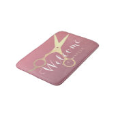 Tapis De Bain Salon de maquillage moderne ciseaux d'or rose (Angle)