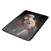 Tapis De Bain Samoyé Avec Noël Festif Du Père Noël (Angle)