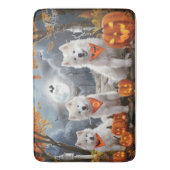 Tapis De Bain Samoyède Halloween Épouvantable (devant Vertical)