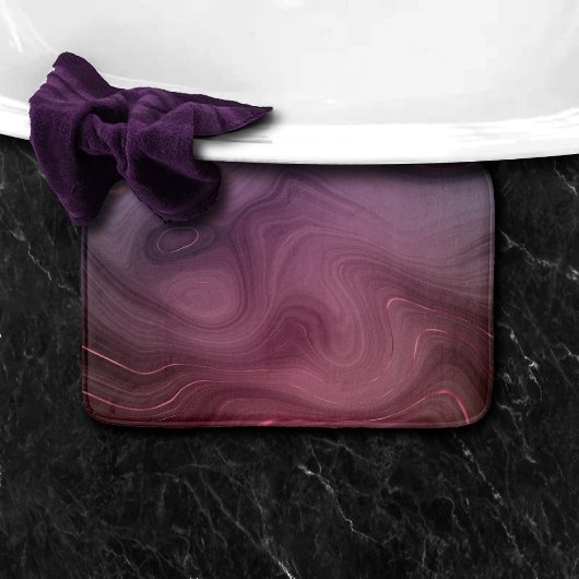Tapis De Bain Sangria Strata | Moody Pink and Purple Luxe Agate