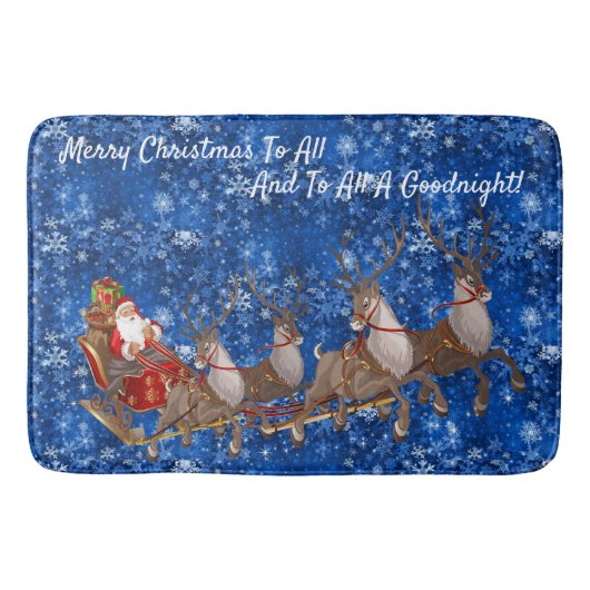 Tapis De Bain Santa Claus Sleigh Reindee Noël Salle de bain Bat (Devant)