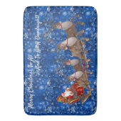 Tapis De Bain Santa Claus Sleigh Reindee Noël Salle de bain Bat (devant Vertical)