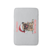 Tapis De Bain Santa’s Little Troublemaker Pug Bath Mat (Devant (Vertical))