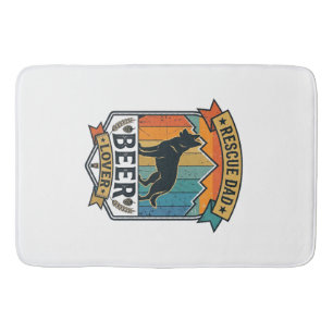Tapis De Bain Sauver Papa Amateur de Bière Chien Vintage Coucher