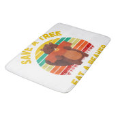 Tapis De Bain Sauvez un arbre Mangez un castor amusant Pun casto (Angle)
