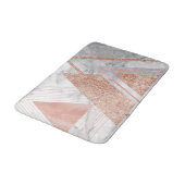 Tapis De Bain scandinave chic rose or géométrique marbre blanc (Angle)