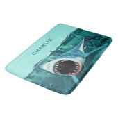 Tapis De Bain Scary Shark nom personnalisé mat de bain (Angle)