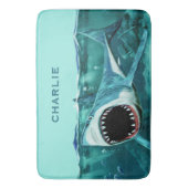 Tapis De Bain Scary Shark nom personnalisé mat de bain (devant Vertical)
