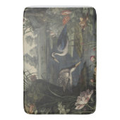 Tapis De Bain Scène botanique de grue bleue près d'une rivière (devant Vertical)