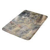 Tapis De Bain Scène botanique de zèbres dans une oasis (Angle)