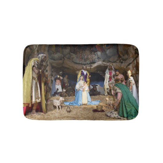Tapis De Bain Scène de la Nativité de Noël antique (Devant)