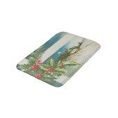 Tapis De Bain Scène de Noël Hiver de neige blanche (Angle)