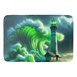Tapis De Bain Scène de vague de phare électrique