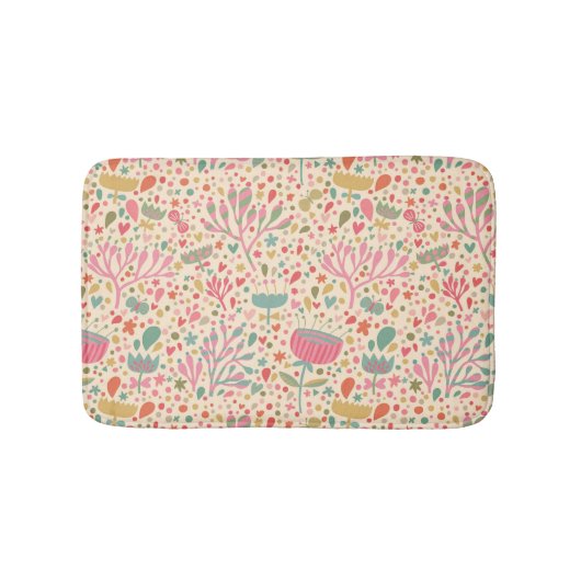 Tapis De Bain Schéma floral clair (Devant)