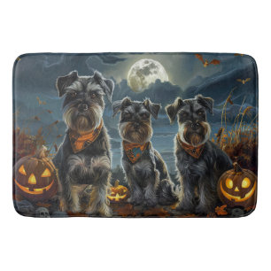 Tapis De Bain Schnauzer Halloween Éffrayant