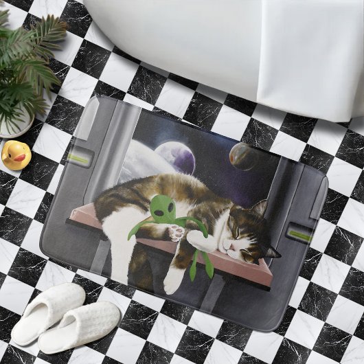 Tapis De Bain Sci-Fi Cute Chat