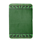 Tapis De Bain Scottish Terrier/collier rouge/plaid vert, frontiè (Devant (Vertical))